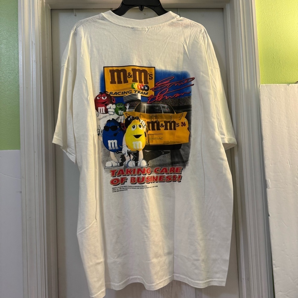 Vintage Americrown Official Speed Wear Ernie Irvan 1999 M&M Graphic Tee Shirt - Picture 3 of 7